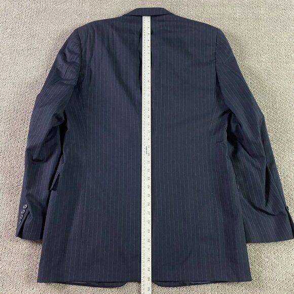 Hart Schaffner Marx Gold Trumpeter Sport Coat Blazer Men's 42 XL Blue Pinstripe - Picture 13 of 14